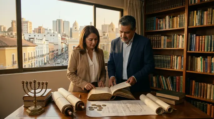 Casal estudando os ensinamentos do Talmud e os princípios de Maimonide